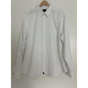 UNTUCKit Button Up White Shirt Mens XL Wrinkle Free Cotton